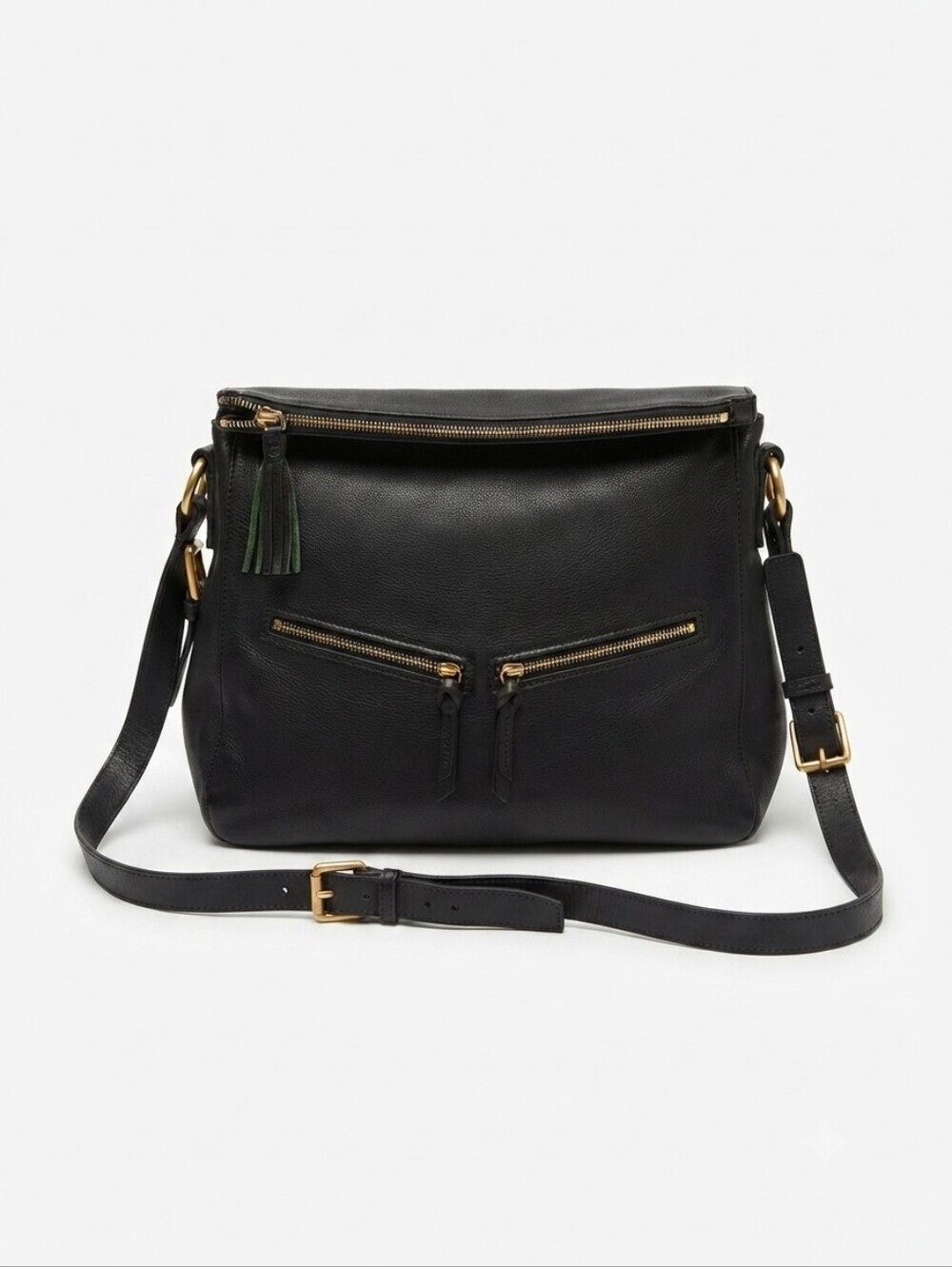 Dooney & Bourke Black Leather Florentine Zip Sac Shoulder Bag Purse